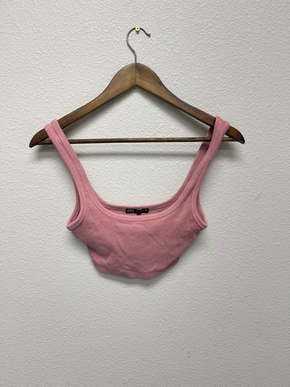 Zara Dusty Pink Ribbed Crop Tank